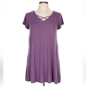 Arizona Jeans Co. Juniors’ Criss Cross Vintage Violet T Shirt Dress Size S NWT